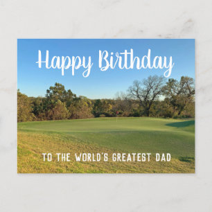 Golfbaan Foto Aangepaste Gelukkige Verjaardag Papa Briefkaart