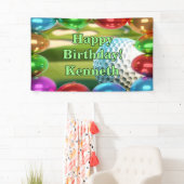 Golfbaan Gelukkige Verjaardag aangepaste Vinyl Spandoek (Insitu)