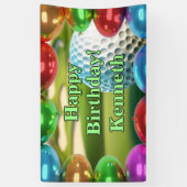 Golfbaan Gelukkige Verjaardag aangepaste Vinyl Spandoek (Verticaal)