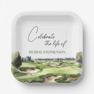 Golfbaan Golfer viering van het leven Papieren Bordje