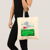 Golfbaan groene boodschappentas tote bag (Voorkant (product))