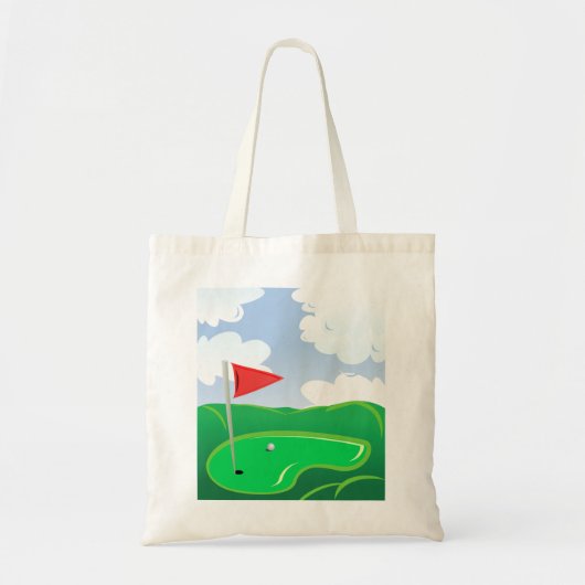 Golfbaan groene boodschappentas tote bag (Voorkant)