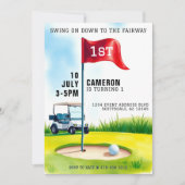 Golfbaan Kinder 1e verjaardag Kaart (Voorkant)