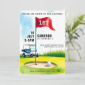 Golfbaan Kinder 1e verjaardag Kaart (Staand voorkant)