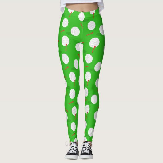 Golfbaan met golfpatroon leggings (Voorkant)