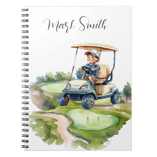 Golfbaan met Naam cadeaus voor golfer Notitieboek (Voorkant)