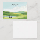 Golfbaan met naam voor golfer notitiekaartje (Voorkant / Achterkant)