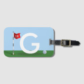 Golfbaan Monogram Golfer Bagagelabel (Voorkant (horizontaal))