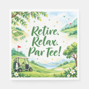 Golfbaan Pensioen Golfer aquarel Servet