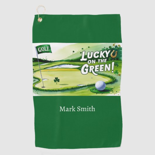 Golfbaan St. Patrick's Day Golfhanddoek (Voorkant)