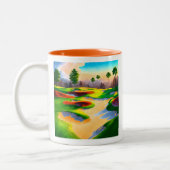 Golfbaan Utopia Tweekleurige Koffiemok (Links)