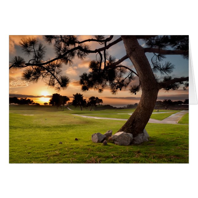 Golfbaan Zonsondergang (Voorkant Horizontaal)