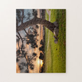 Golfbaan Zonsondergang Legpuzzel (Verticaal)