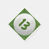 Golfbal 13e verjaardag servetten (Hoek)