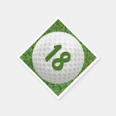 Golfbal 18e verjaardag servetten (Hoek)