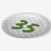 Golfbal 35e Verjaardagspapier Bord (Gekanteld)