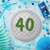 Golfbal 40e Verjaardagspapier Bord (Feest)
