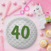 Golfbal 40e Verjaardagspapier Bord (Feest)