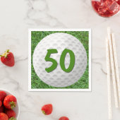 Golfbal 50e verjaardag servetten (Insitu)