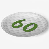 Golfbal 60e Verjaardagspapier Bord (Gekanteld)