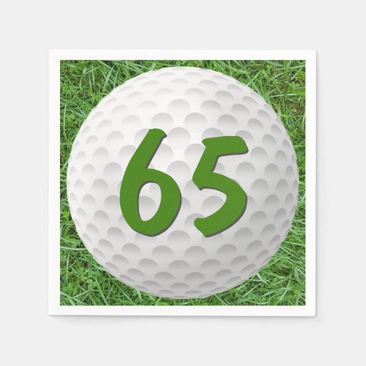 Golfbal 65e verjaardag servetten (Voorkant)