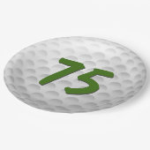 Golfbal 75e Verjaardagspapier Bord (Gekanteld)