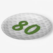 Golfbal 80e Verjaardagspapier Bord (Gekanteld)