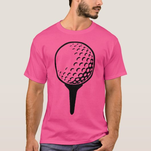 Golfbal aan t-shirt (Voorkant)