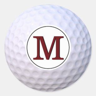 Golfbal aanpasbaar monogram ronde sticker