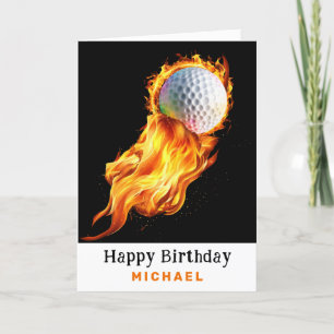 ** Golfbal AP94 Fire Flames Verjaardag Kaart