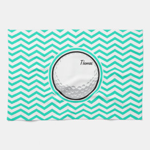golfbal; Aqua Green Chevron Theedoek