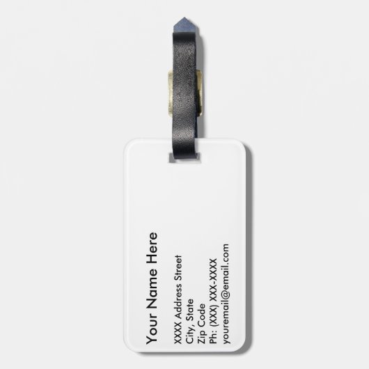 golfbal bagagelabel (Achterkant verticaal)