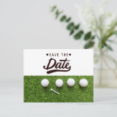 Golfbal, behalve de datum briefkaart (Staand voorkant)