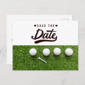Golfbal, behalve de datum briefkaart (Voorkant / Achterkant)