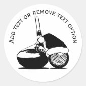 Golfbal en Golfclub Kerstmis Ronde Sticker (Voorkant)