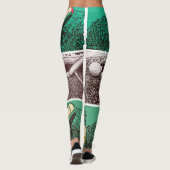 Golfbal en rotter op groen leggings (Achterkant)