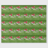 Golfbal en Santa hat voor goudkerst Cadeaupapier (Vlak)