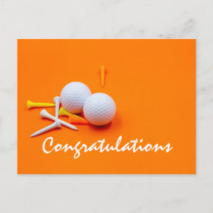 Golfbal en t-shirt gefeliciteerd briefkaart