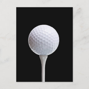 Golfbal en T-shirt op zwart - Gepersonaliseerd Briefkaart