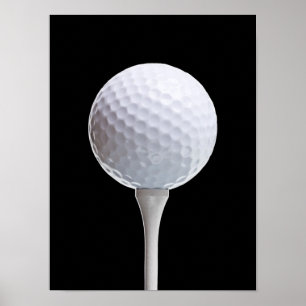 Golfbal en T-shirt op zwart - Gepersonaliseerd Sja Poster