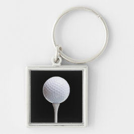 Golfbal en T-shirt op zwart - Gepersonaliseerd Sja Sleutelhanger