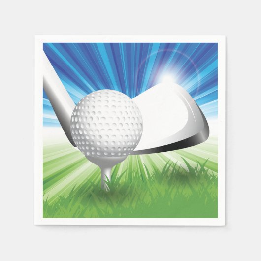 Golfbal en T-shirt Papieren servetten (Voorkant)