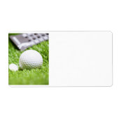 Golfbal en t-shirt retour adreslabel etiket (Voorkant)
