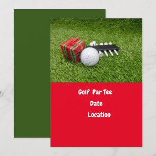 Golfbal en tee Gelukkig Nieuwjaar Par tee golfer Kaart