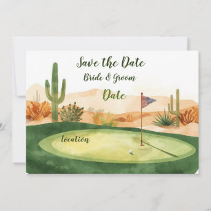 Golfbal en tee met love save the date kaart