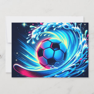Golfbal Futuristische Oceaan Voetbal Surf Aankondiging