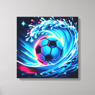 Golfbal Futuristische Oceaan Voetbal Surf Canvas Afdruk
