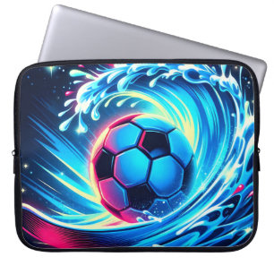 Golfbal Futuristische Oceaan Voetbal Surf Laptop Sleeve