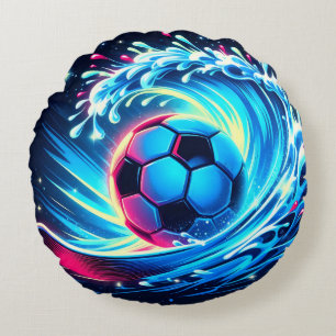 Golfbal Futuristische Oceaan Voetbal Surfen Rond Kussen