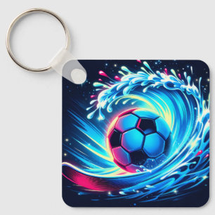 Golfbal Futuristische Oceaan Voetbal Surfen Sleutelhanger
